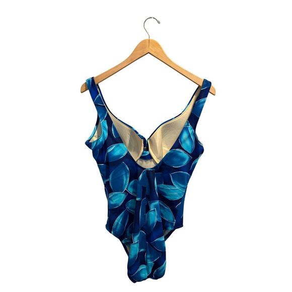Miraclesuit One Piece Swimsuit Women’s Size 14 Blue Slimming Underwire 60253 - Picture 3 of 5